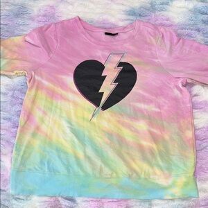 Lovesick Pink Sweatshirt with Edgy Heart Design